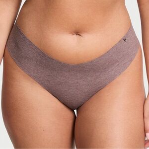 NWT Victoria’s Secret No Show Thong Panty. Cotton in Heather Cocoa Blush. Small